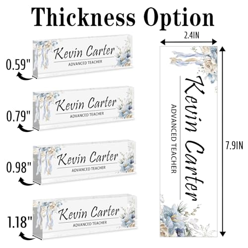 Acrylic Desk Name Plate (Purple Gold Marble) E356