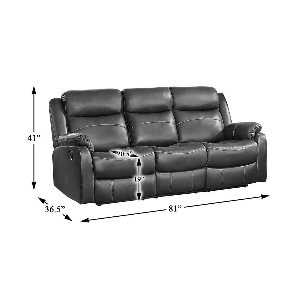 Dark Gray Double Reclining Sofa with Cup Holders K290