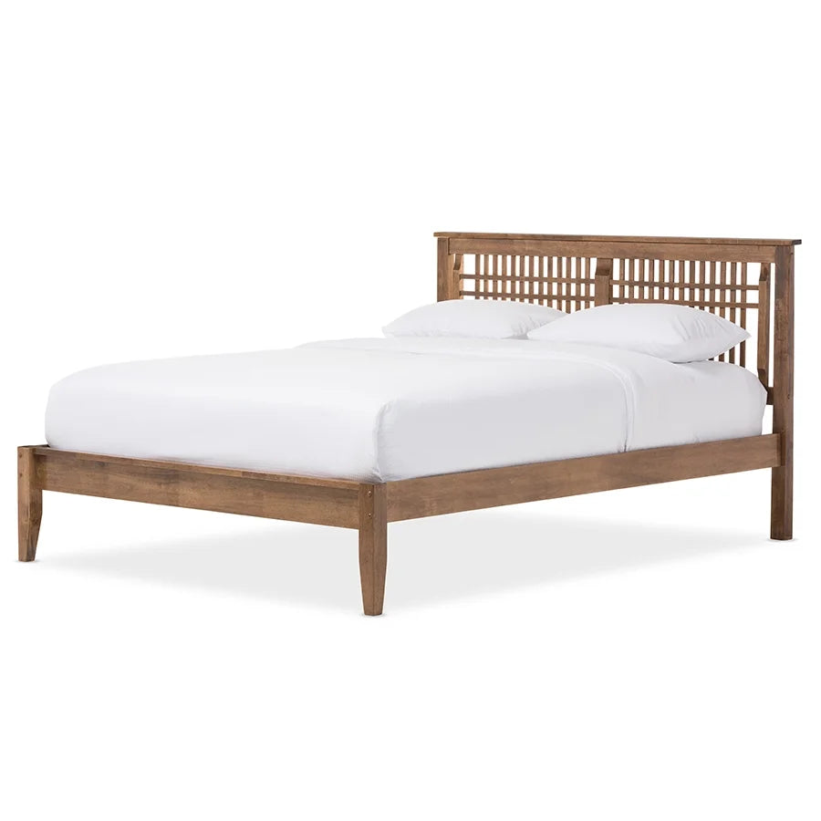 Solid Walnut Wood Platform Bed Z33551