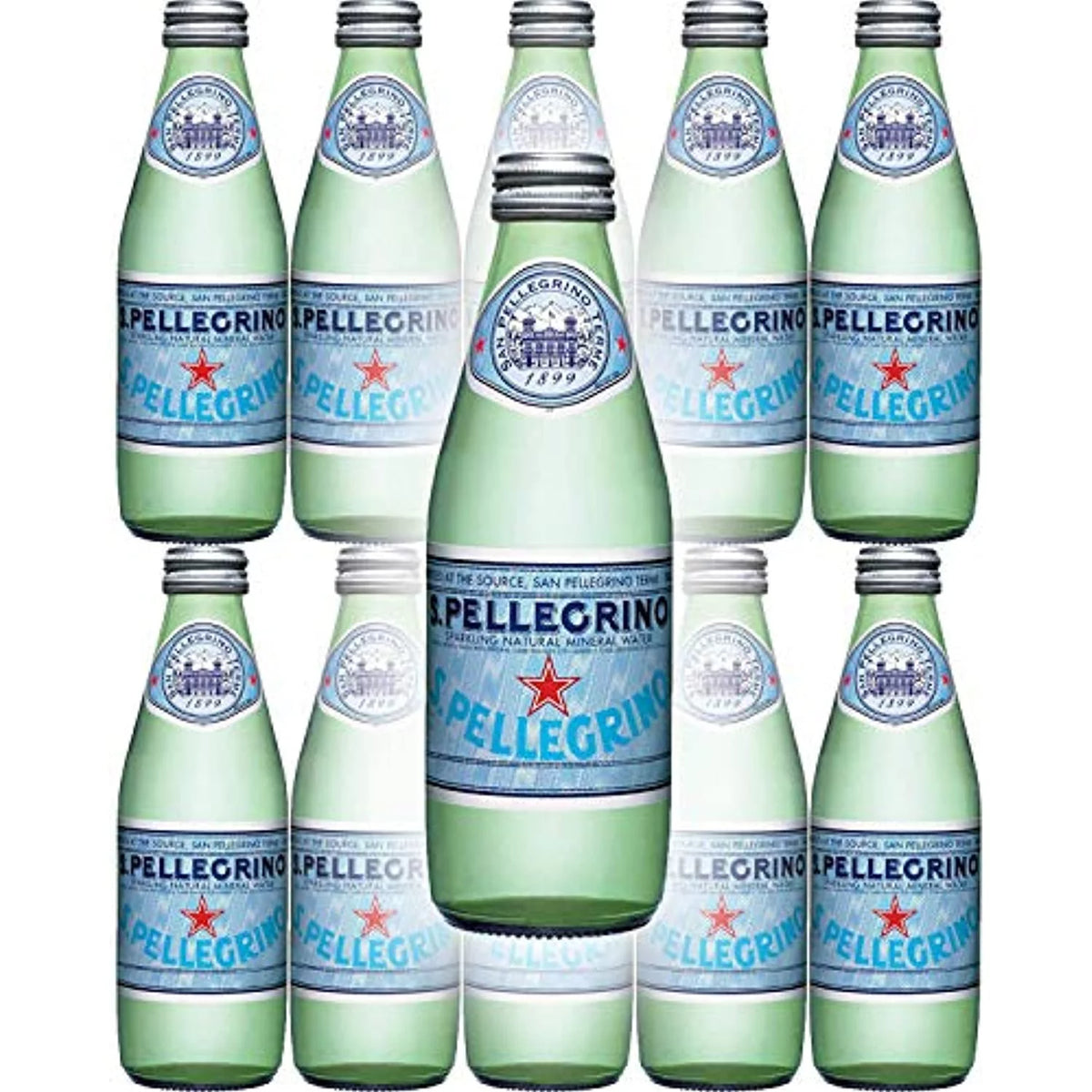 Sparkling Natural Mineral Water 8.45Oz Glass Bottle Pack Of 10 V6869