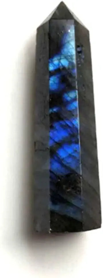 Natural Crystal Labradorite Wand Point Healing Gemstone Hexagonal Wand F898748
