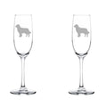 Set of 2 Glass Champagne Flutes 8 oz Stemmed I6808