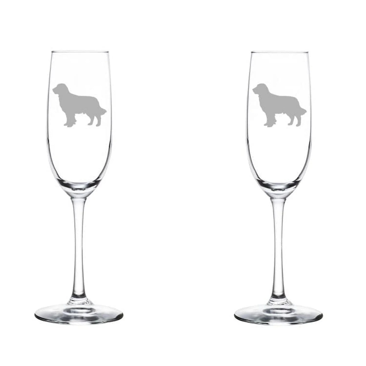 Set of 2 Glass Champagne Flutes 8 oz Stemmed I6808
