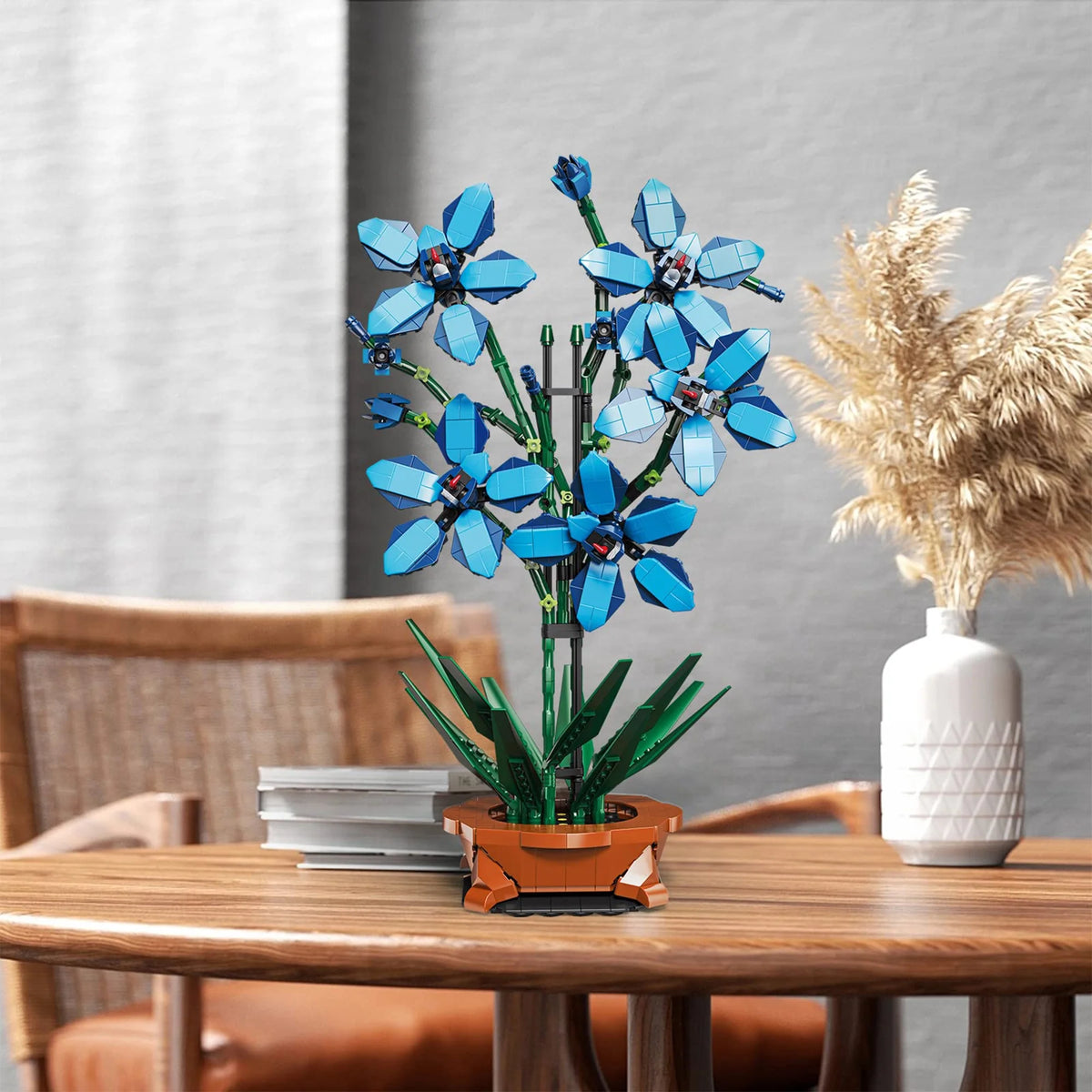 Blue Orchid Bouquet Building Blocks Toy A3490