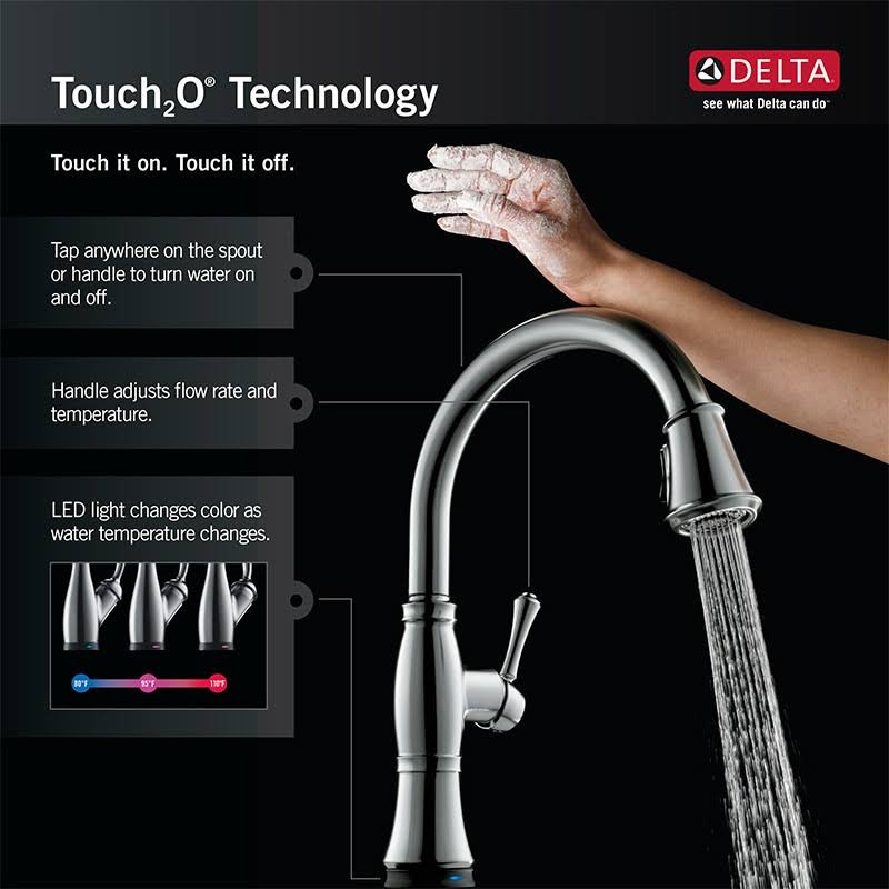 Black Stainless Single Handle Pull-Down Bar Faucet with Touch J423578