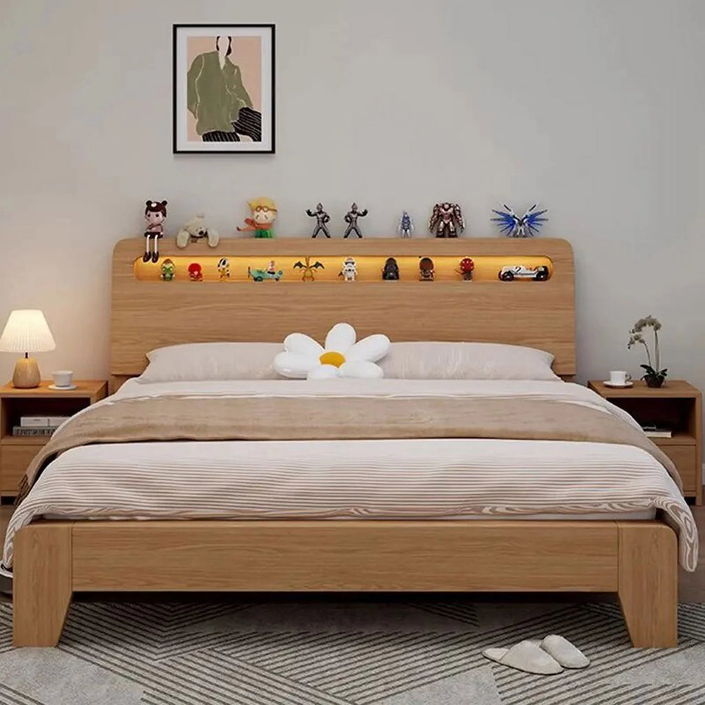 King Size Wooden Bed Frame with Storage B8758
