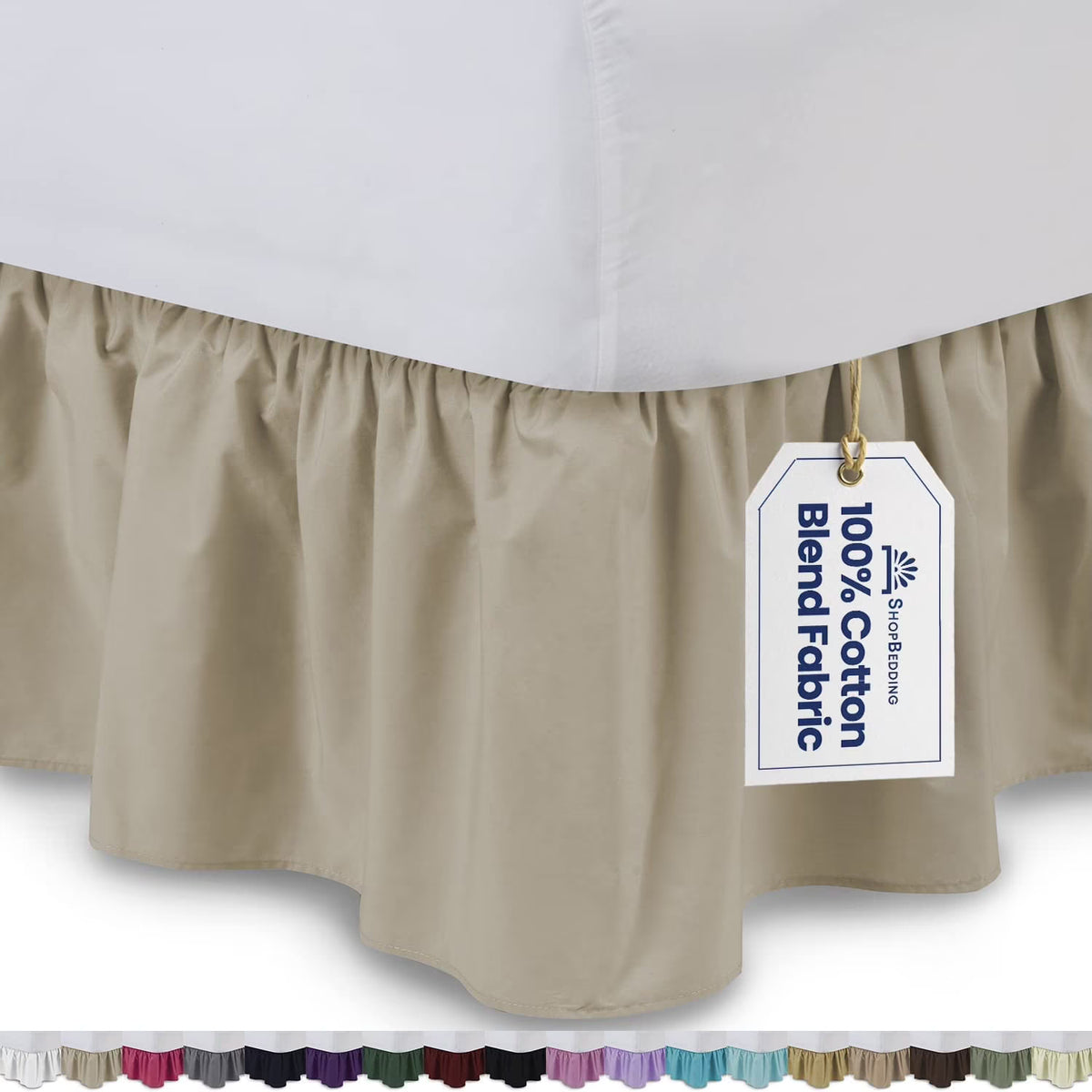 Twin Stone 18 inch Drop Poly/Cotton Bed Skirt P64087