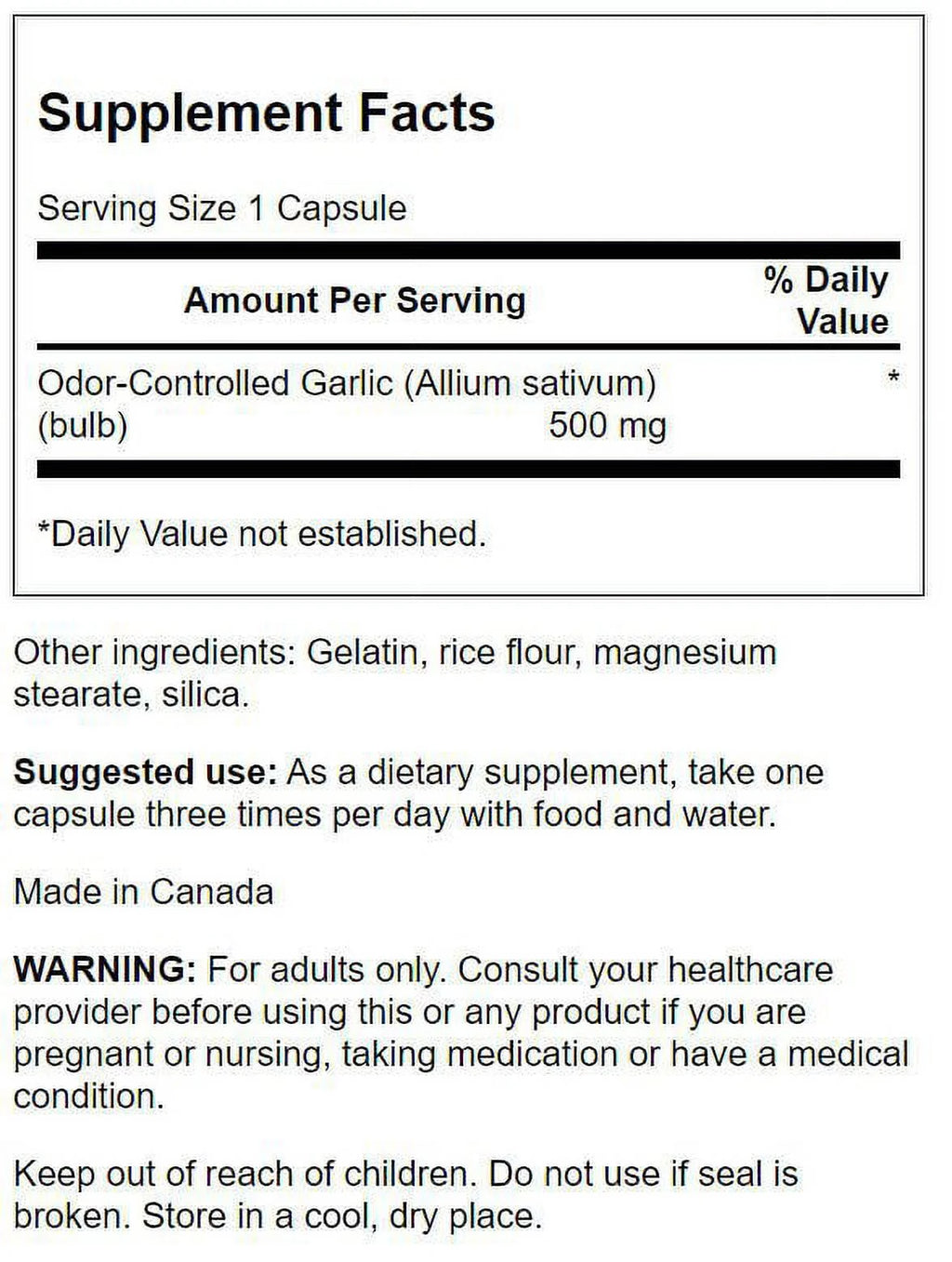 Garlic 500 mg 200 Capsules G378839