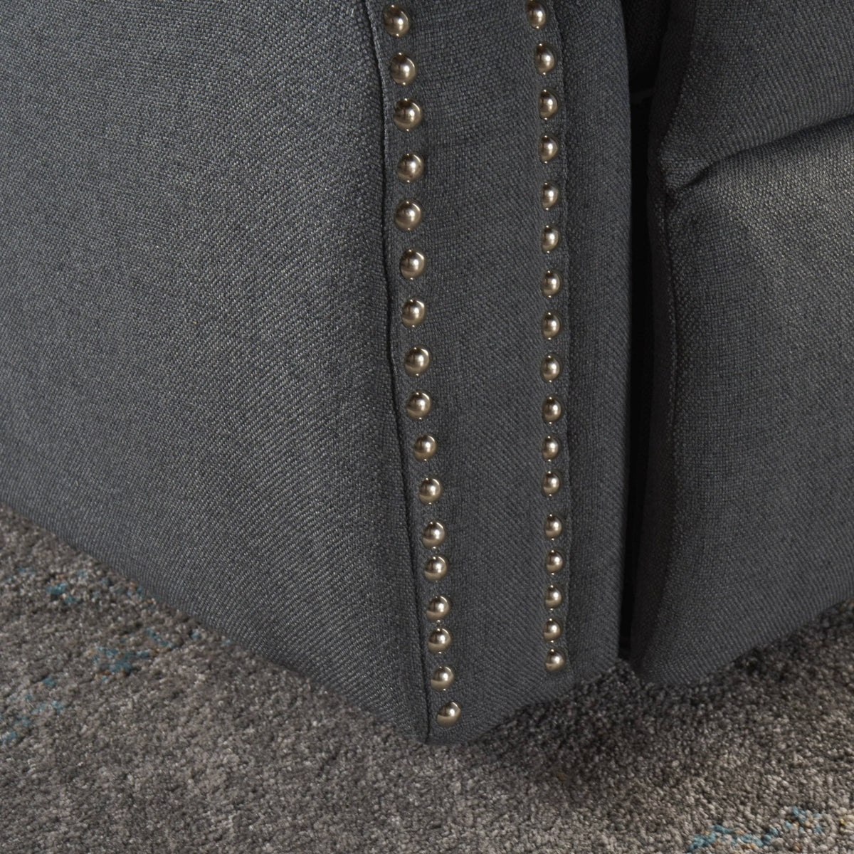 Navy Blue Tufted Fabric Power Recliner R767007