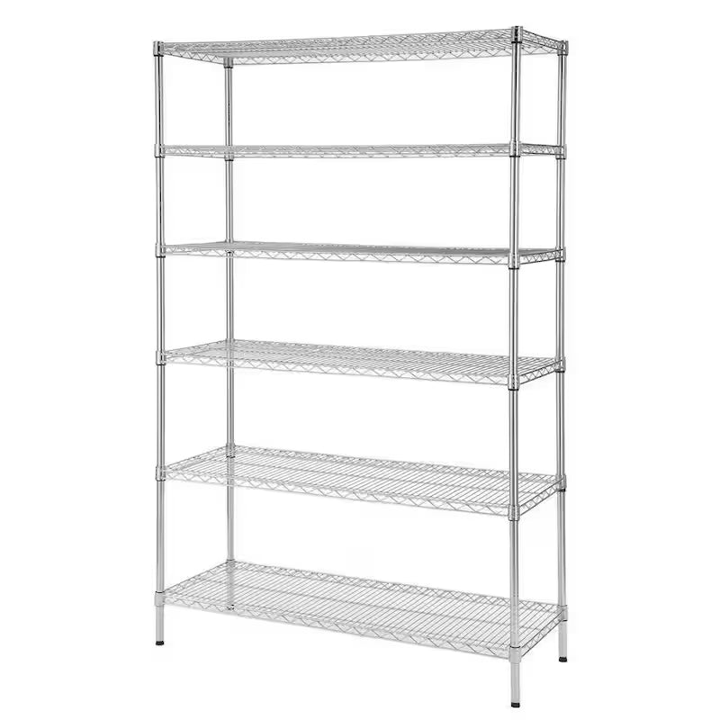6-Tier Steel Wire Shelving Unit Chrome V6302