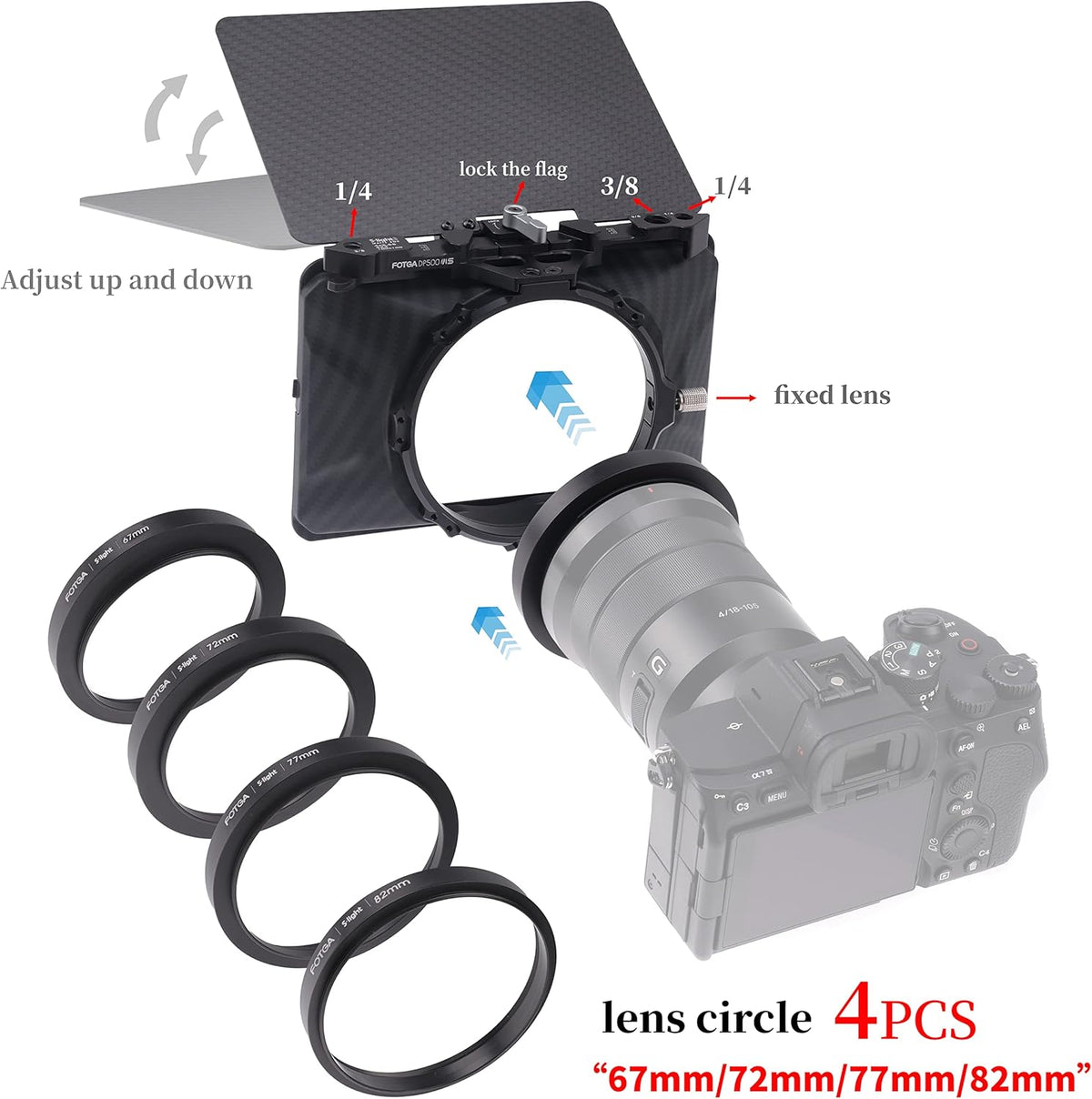 Lightweight Matte Box with Top Flag for DSLR Mirrorless Cameras T236