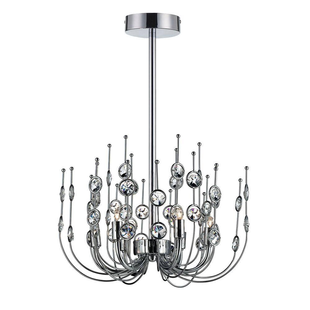 6Lt Chandelier Chrome Clear N200