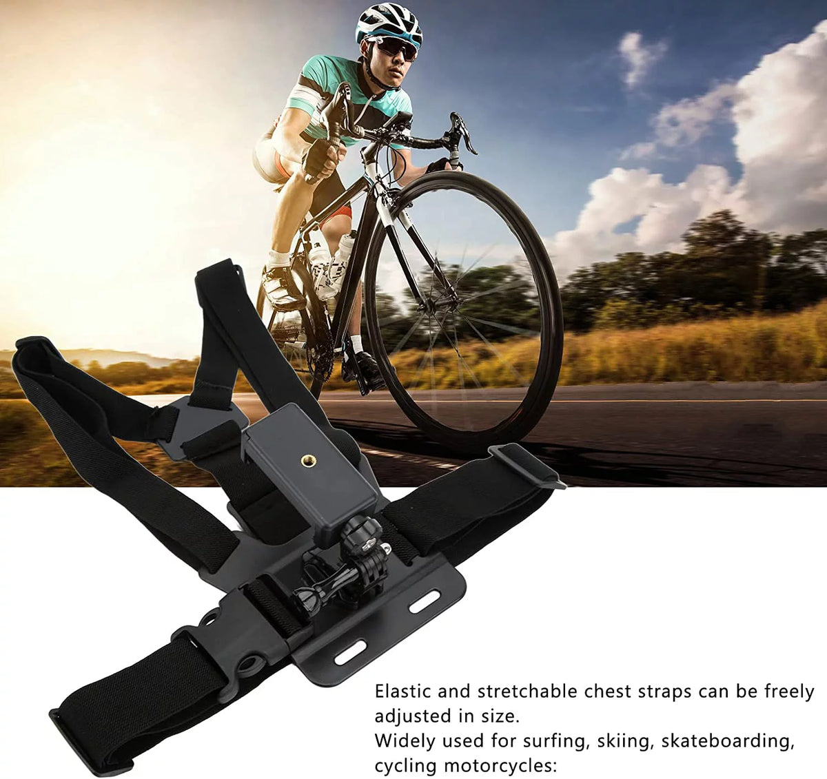 Adjustable Cellphone Selfie Chest Mount Strap Q66699