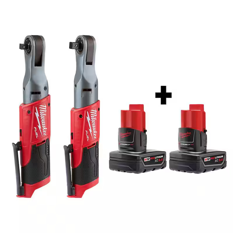 12V Cordless Brushless Ratchet with Two 3.0 Ah Batteries S917
