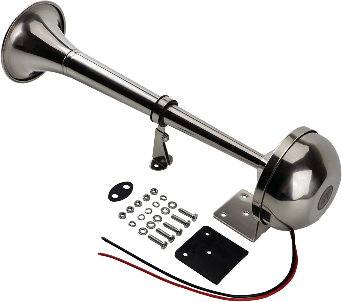 12V Marine Boat Horn Waterproof Stainless Steel Dual Trumpet Horn P646083