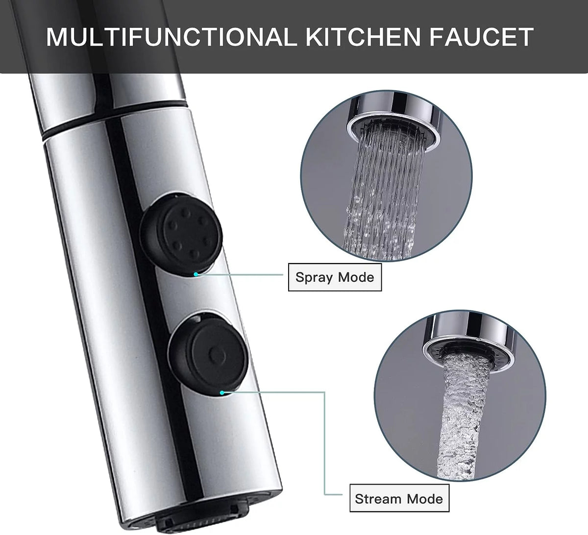 Chrome Pull Down Sprayer Kitchen Faucet M9035