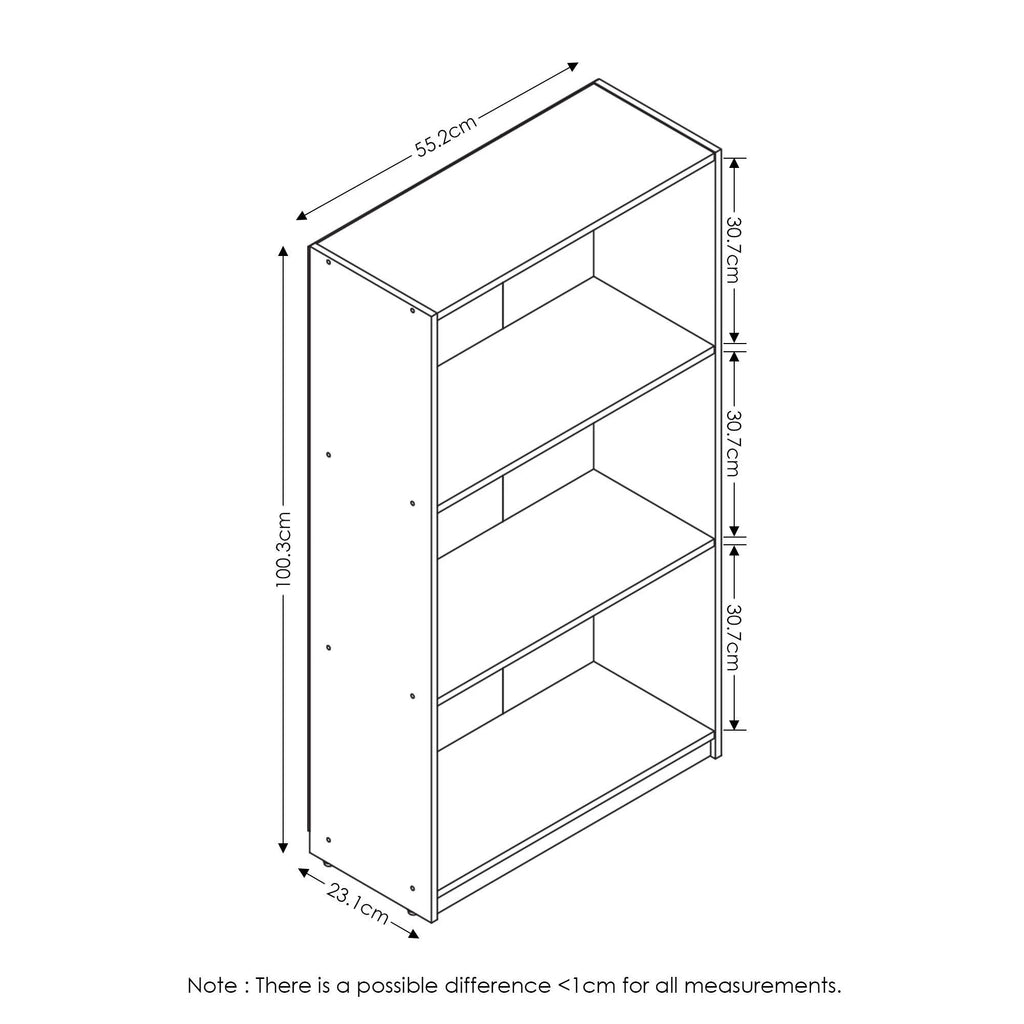 3-Tier Bookcase Storage Shelves Q7286