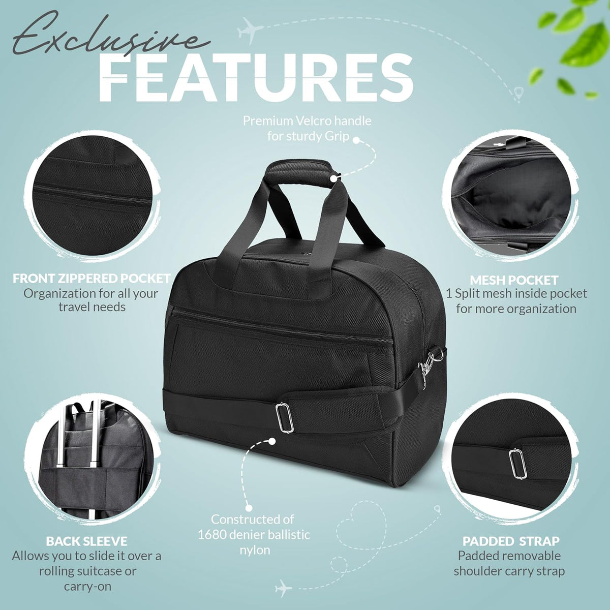 Nylon Underseat Carry-On Duffel Bag F48030