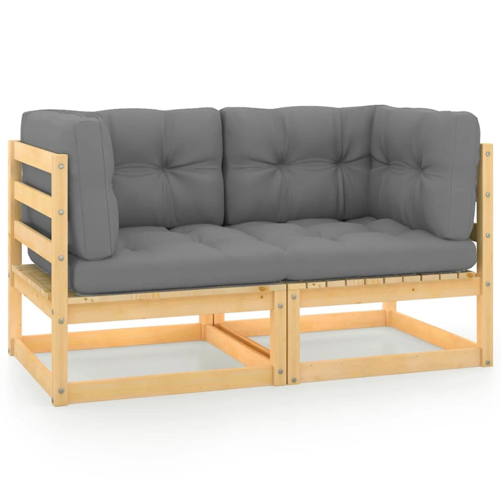 Gray Cushions Pinewood 2 Corner Sofa Set Z40644