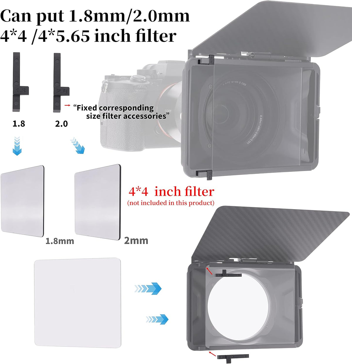 Lightweight Matte Box with Top Flag for DSLR Mirrorless Cameras T236