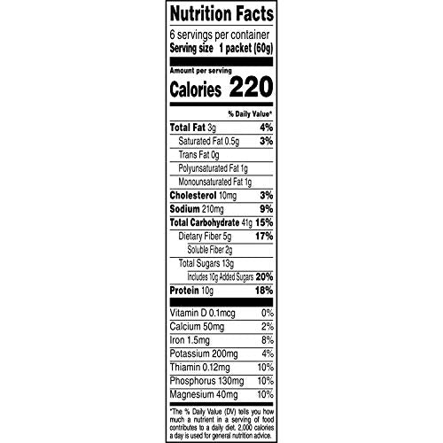 10g Protein Instant Oatmeal, Apple Cinnamon, 2.11oz Packets (Pack of 36) A976