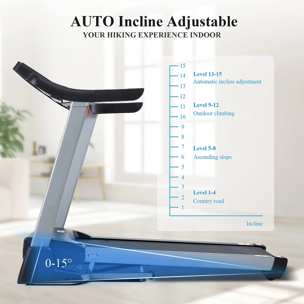 Folding Treadmill with 15% Electric Incline Z569012