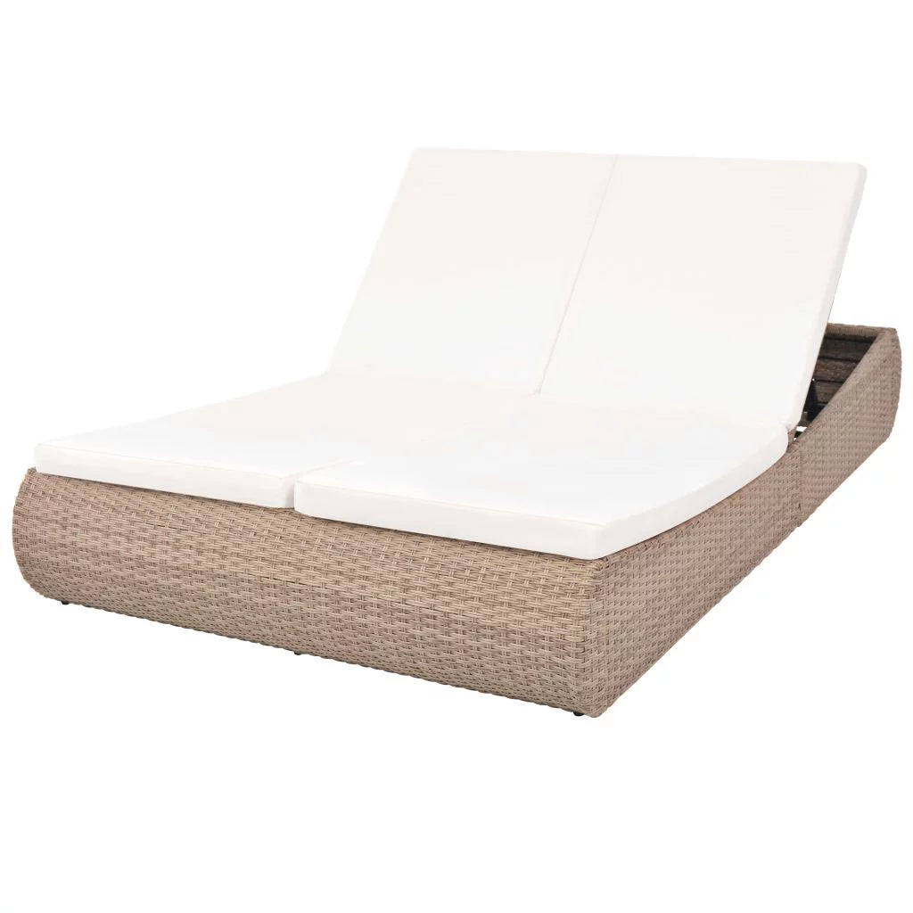 Poly Rattan Outdoor Bed Beige Z27312