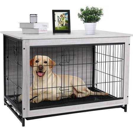 Wooden Dog Crate End Table S119