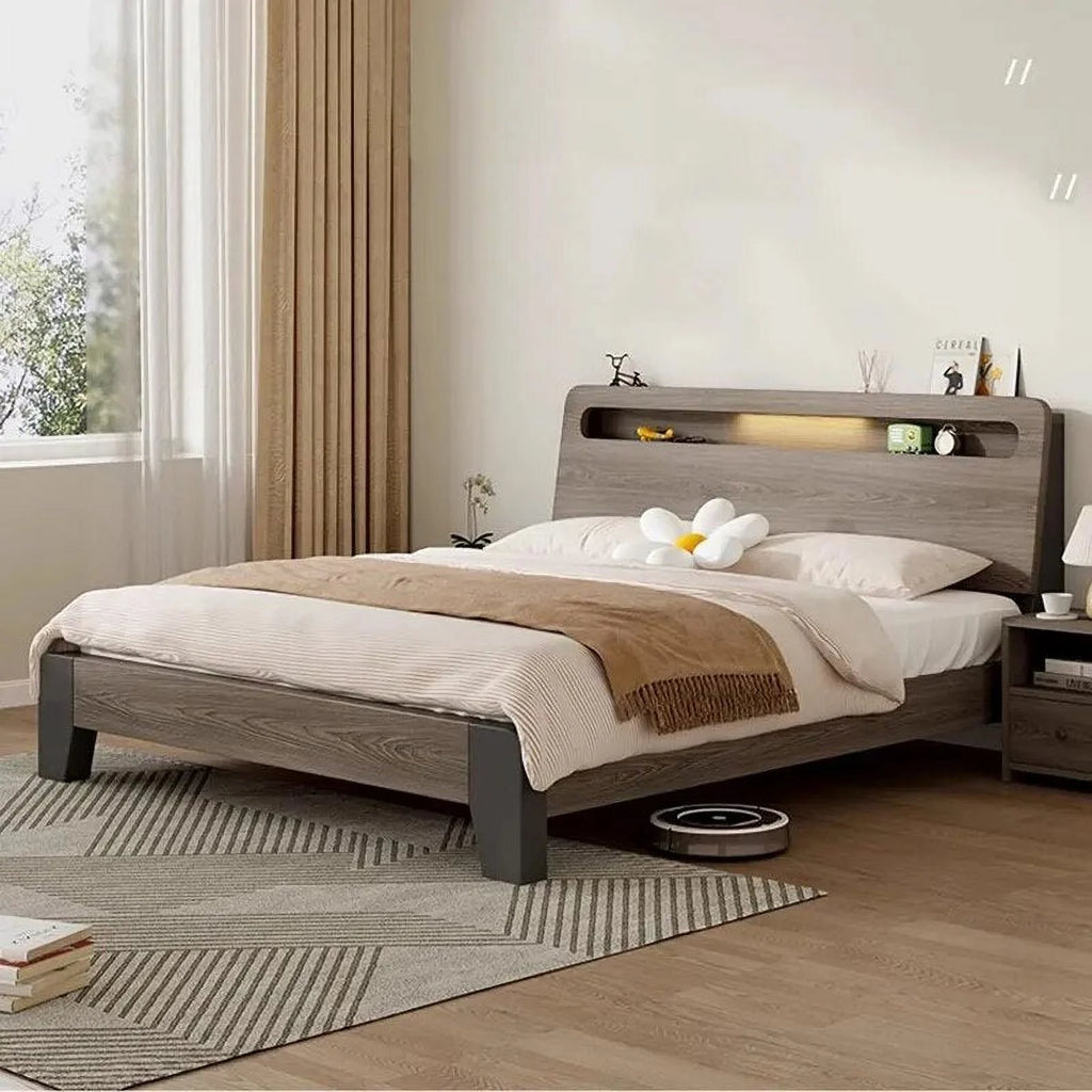 King Size Wooden Bed Frame with Storage B8758