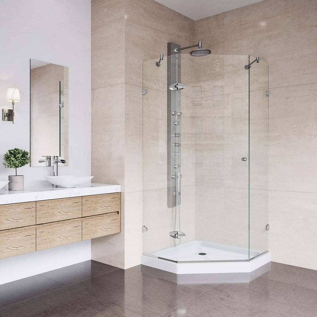 Frameless Neo-Angle Shower Enclosure with Low-Profile Base C7337