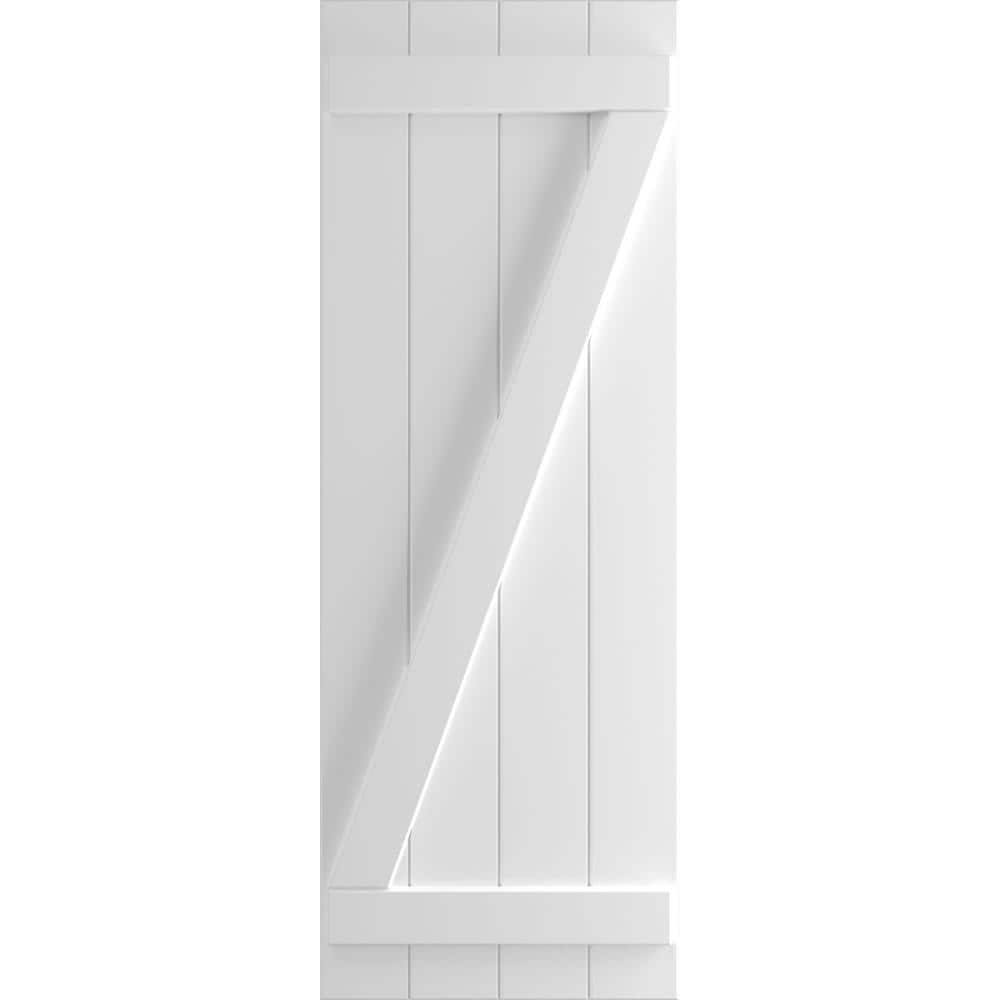21-1/2x22 x 69x22 PVC Board and Batten Shutters with Z-Bar, Unfinished E6061