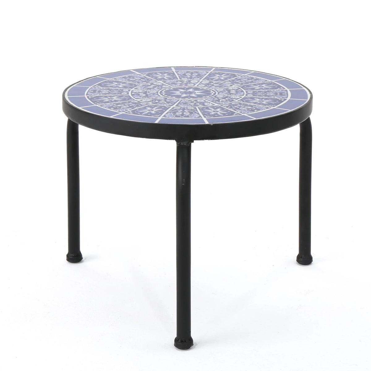 Outdoor Ceramic Tile Side Table with Iron Frame A46169
