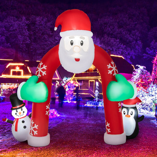 10FT Inflatable Christmas Santa Archway Decoration with LED Lights J421
