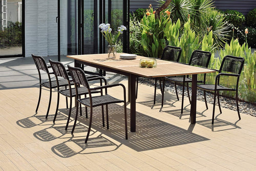 11-Piece Eucalyptus Wood Outdoor Rectangular Dining Table Set H992