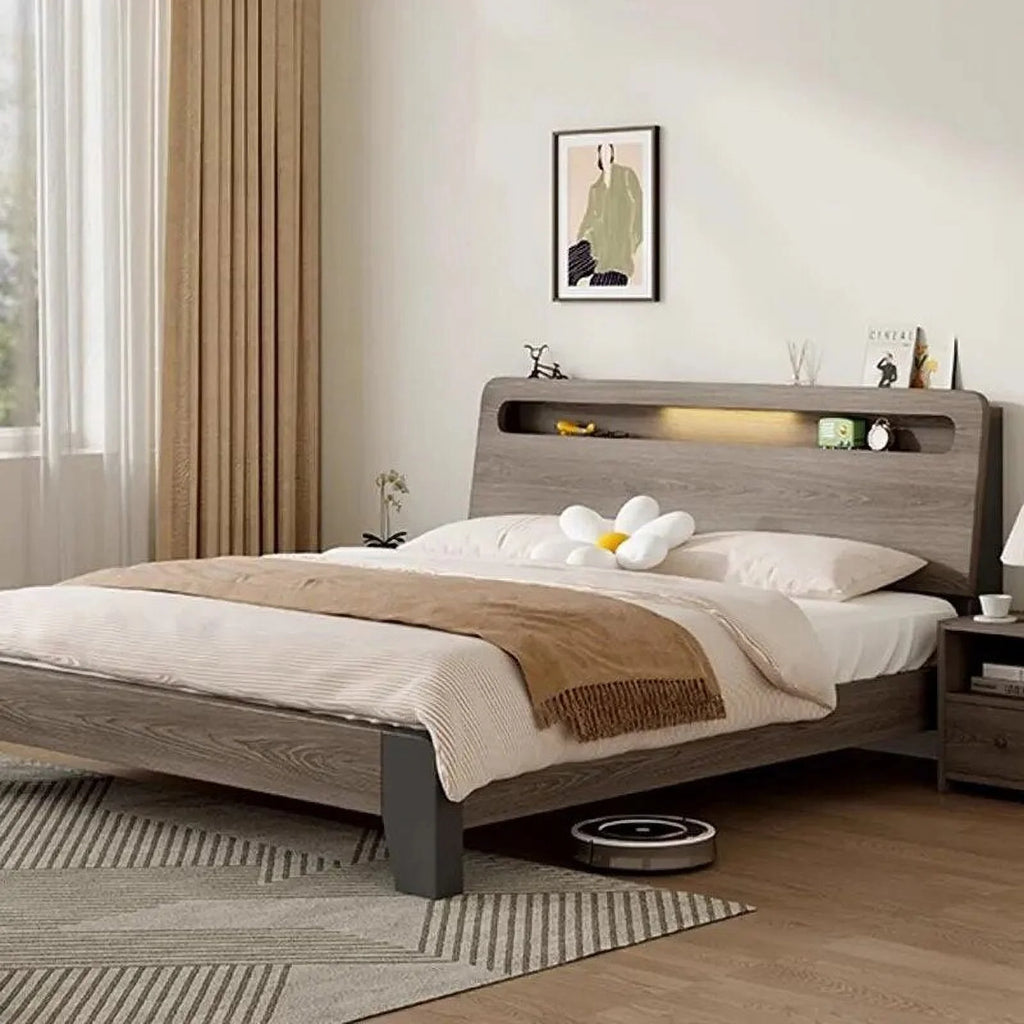 King Size Wooden Bed Frame with Storage B8758