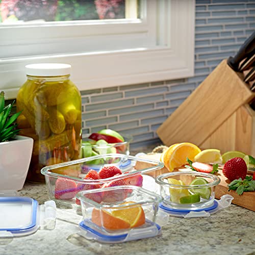 9 Pack Glass Food Storage Containers with Lids Z511771
