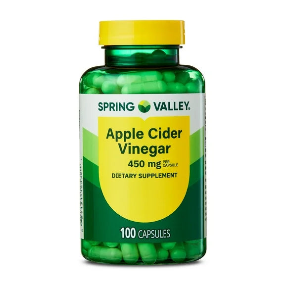 Apple Cider Vinegar Dietary Supplement Capsules, 450 mg, 100 Count A39699