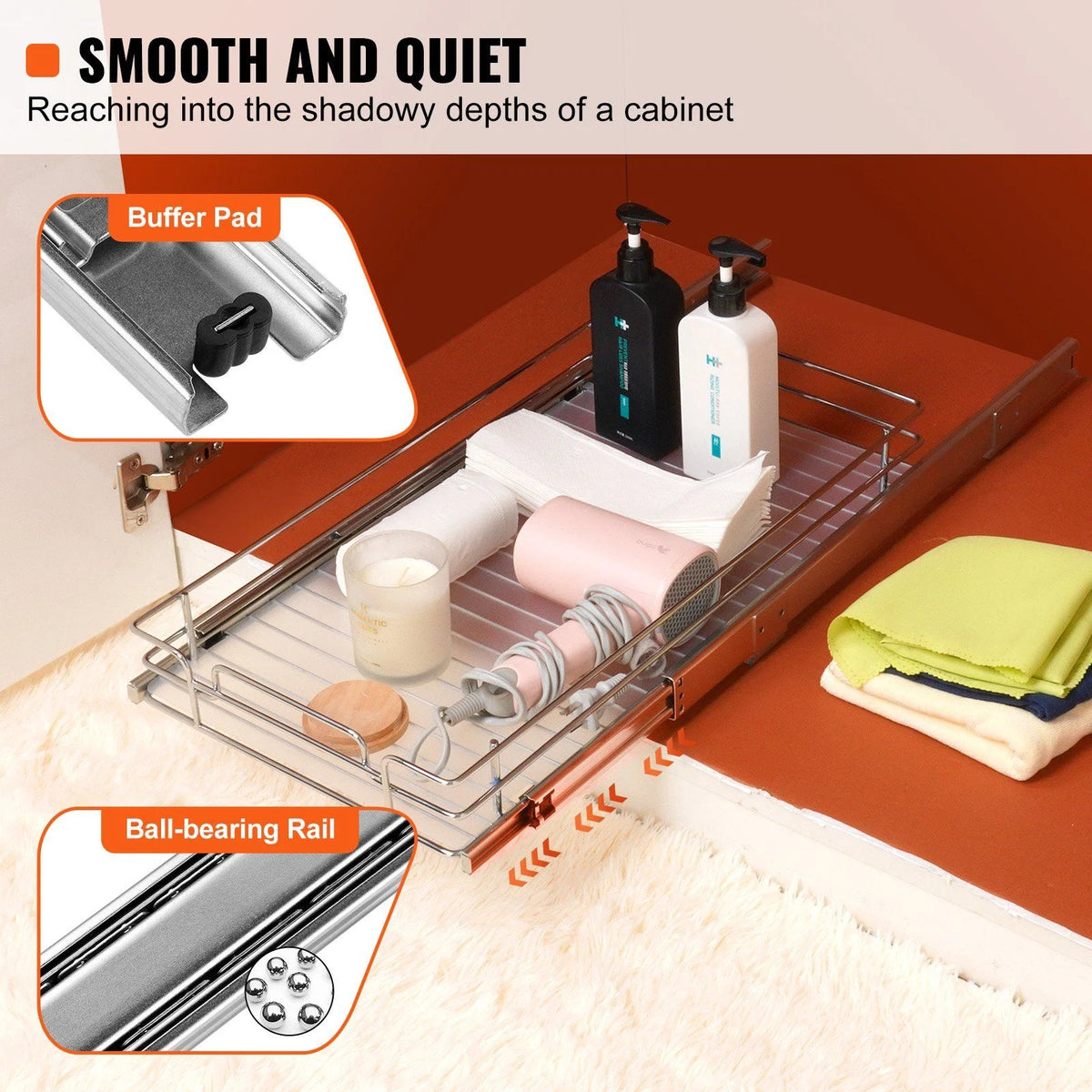 Steel Pull Out Cabinet Organizer 14x21 A9097