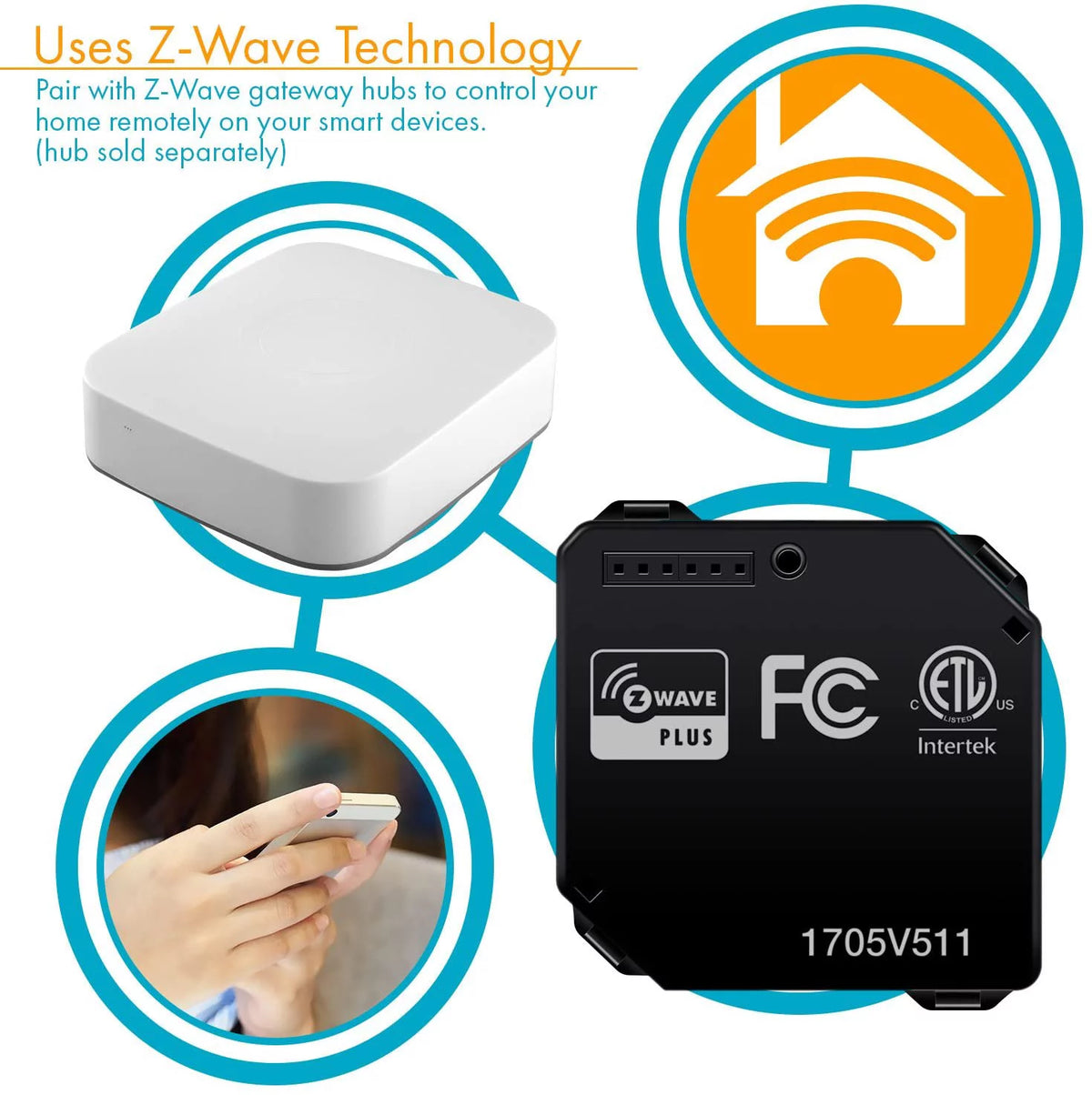 Black Z-Wave Plus Smart Switch Relay F62770