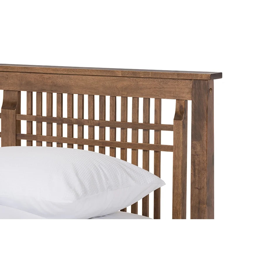 Solid Walnut Wood Platform Bed Z33551