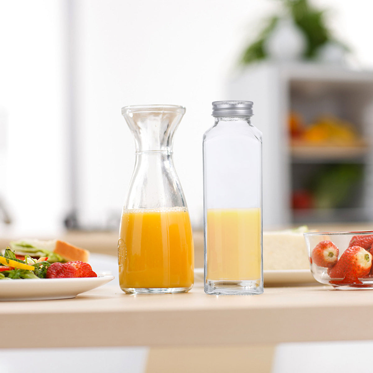 6 Pcs Glass Storage Bottles with Lid X897