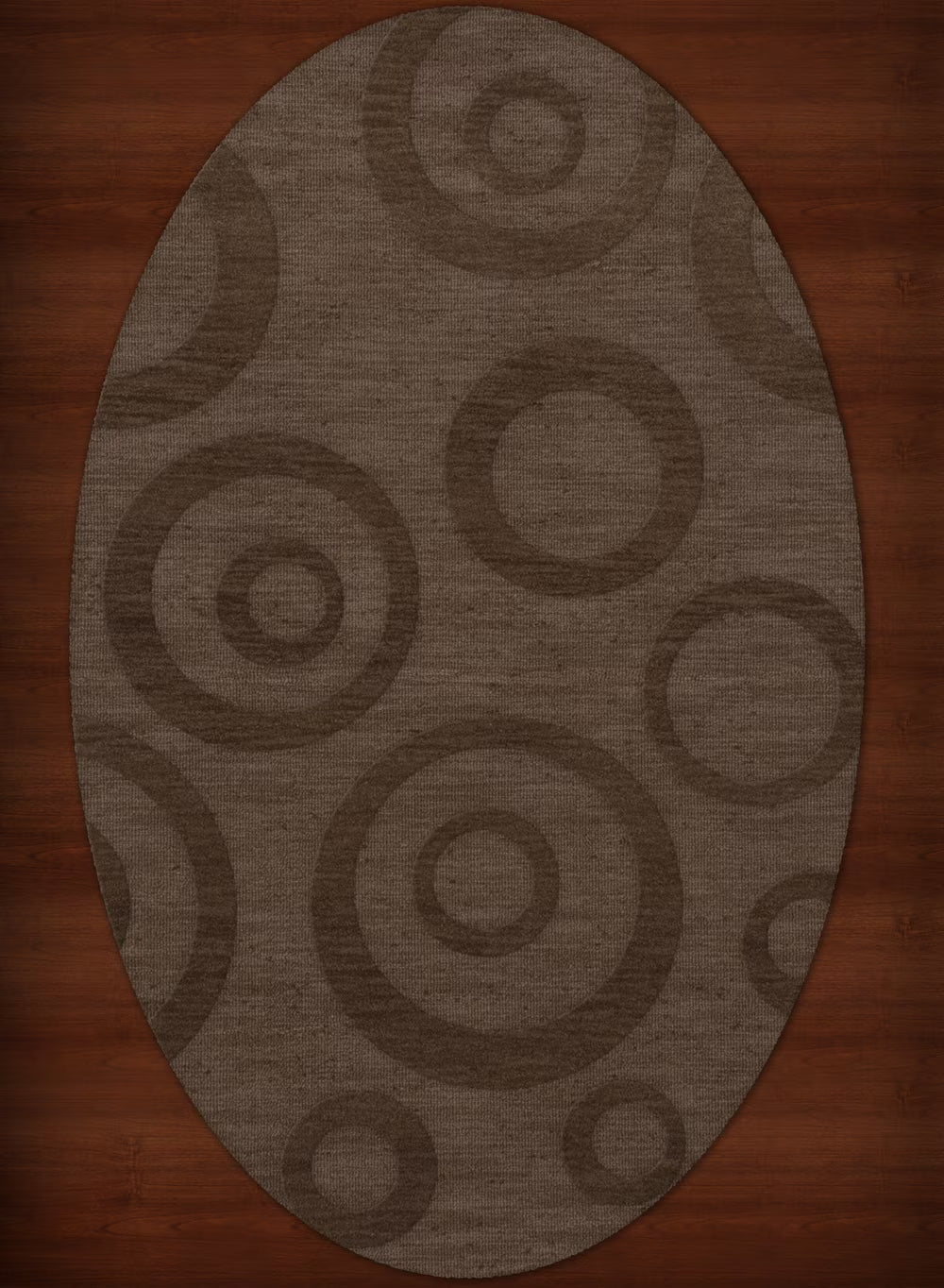Mocha Oval Area Rug B3239