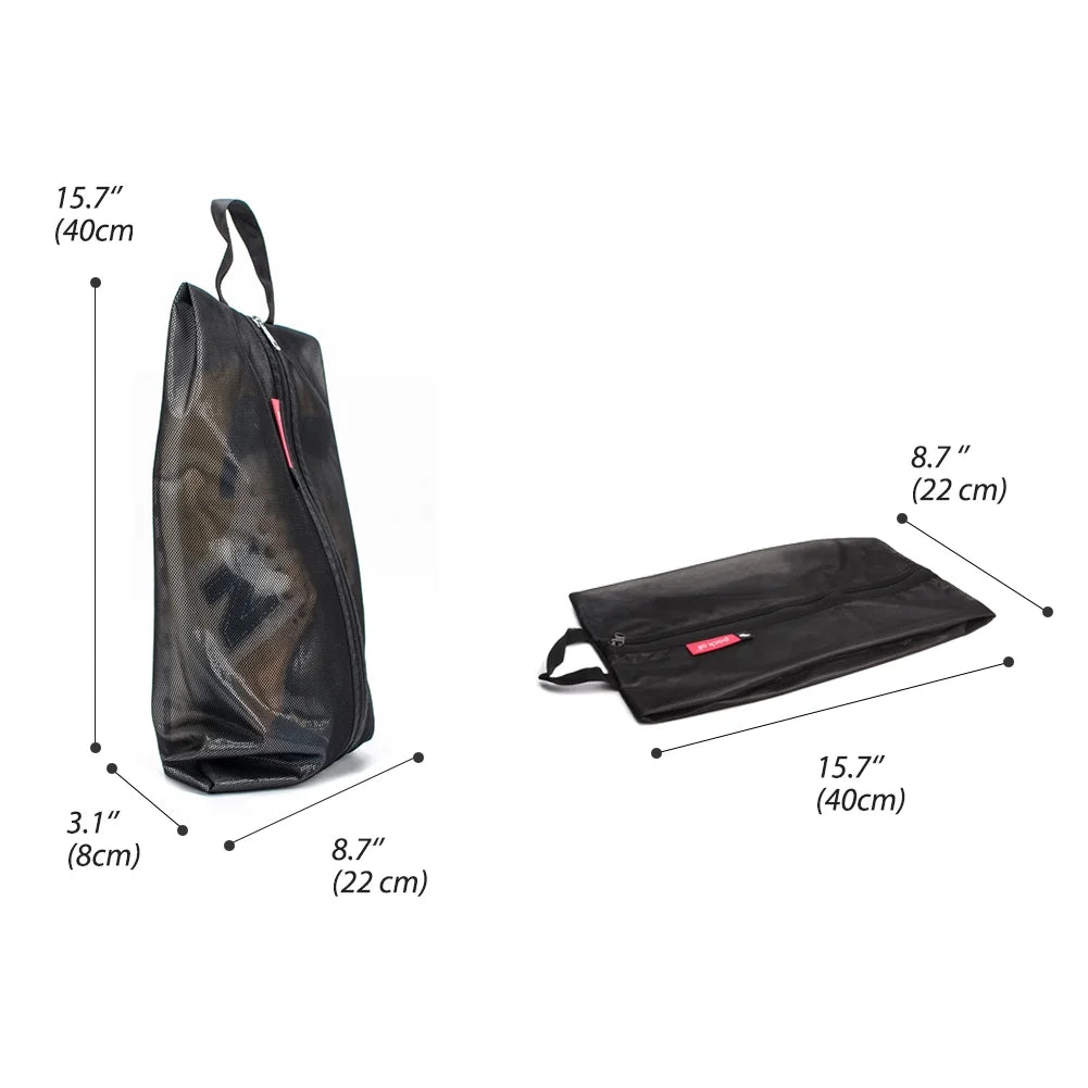 Water Resistant Shoe Bags with Zipper 2 Pack Black P46249