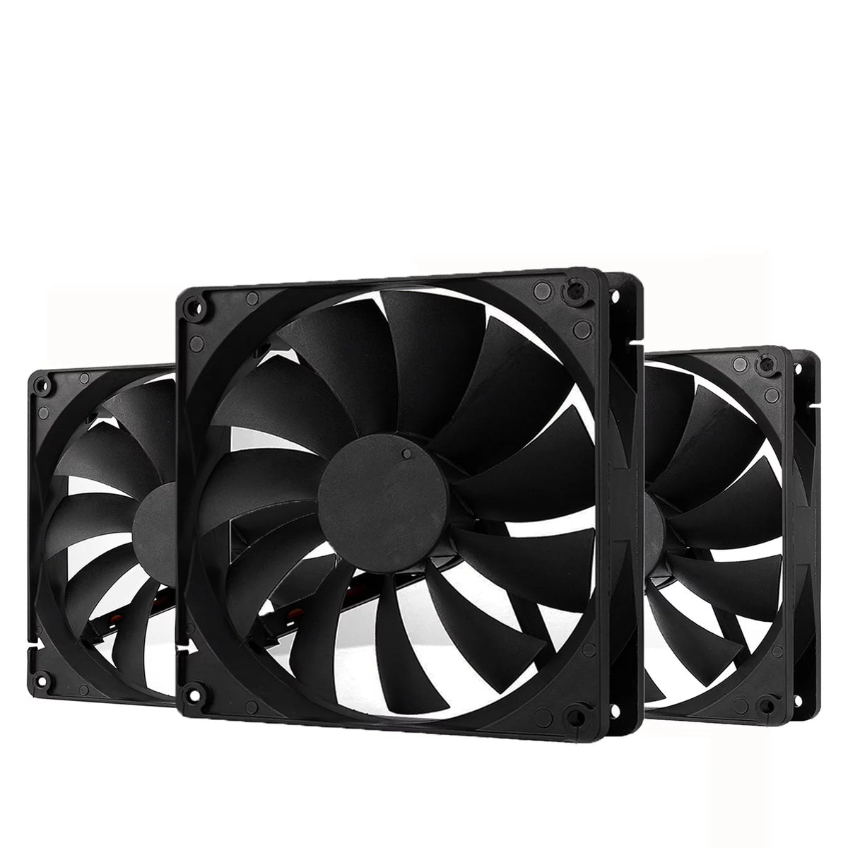 Black 140mm 4pin PWM Computer Case Cooling Fan 3-Pack T48331