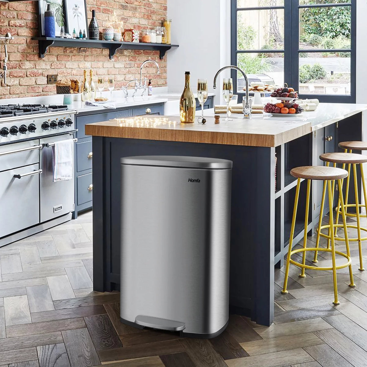 13 Gallon Fingerprint Proof Kitchen Trash Can F358