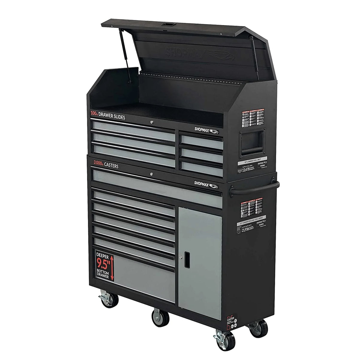 13-Drawer + 1 Door Tool Chest and Rolling Cabinet Combo T8295