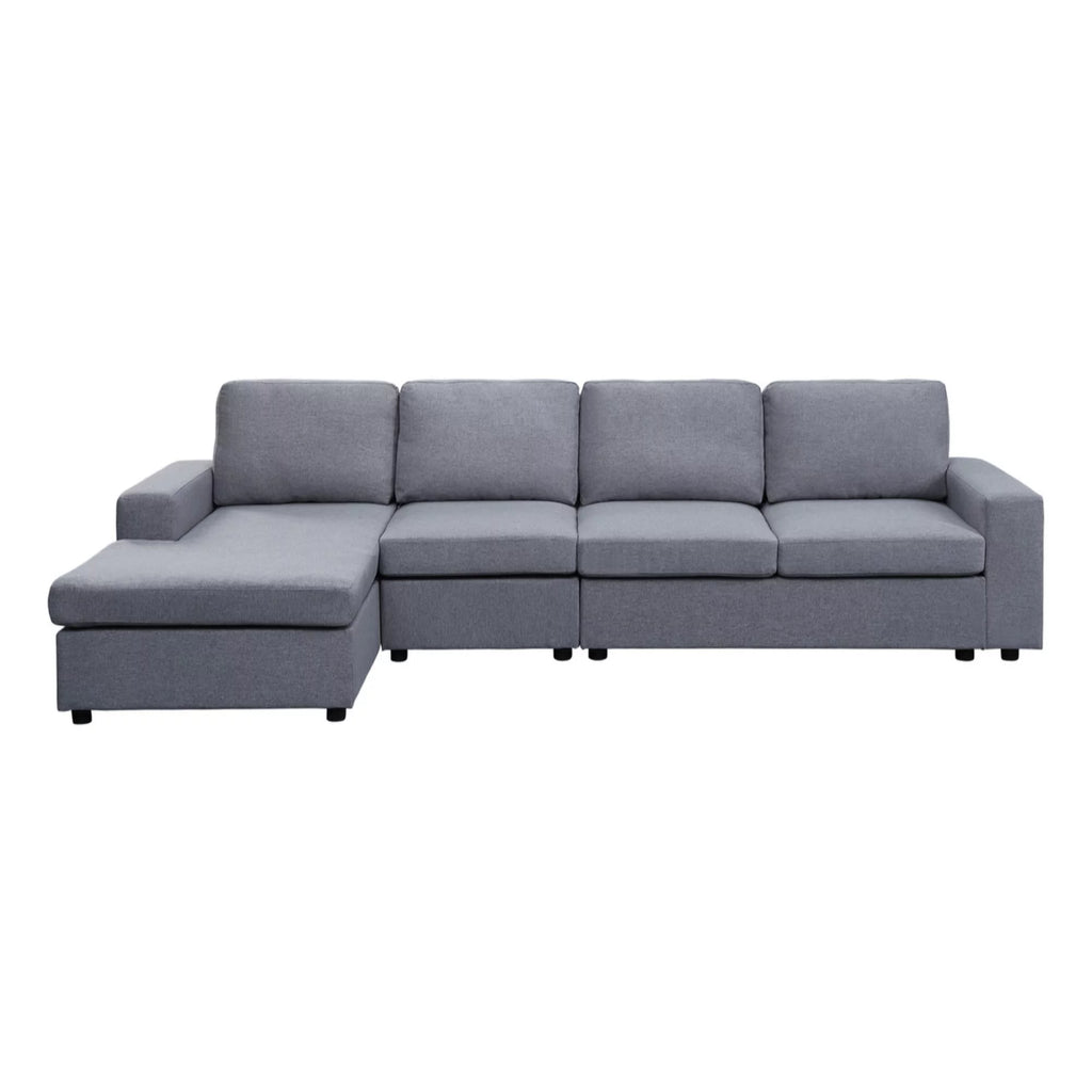Light Gray Reversible Modular Sectional Sofa Chaise C63897