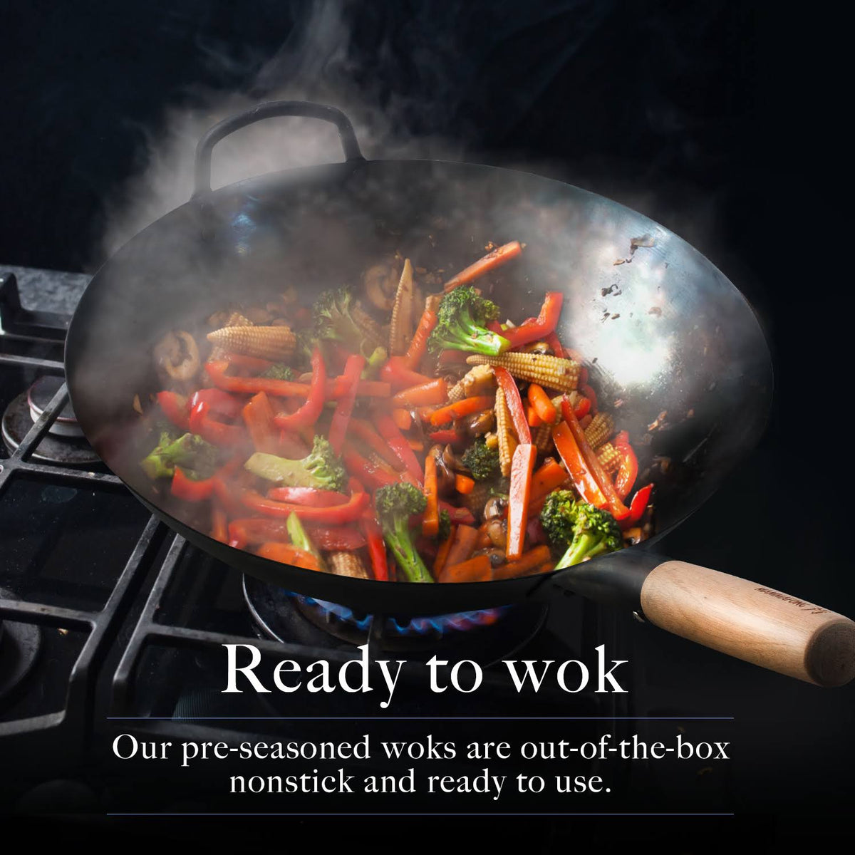 14 inch Blue Carbon Steel Wok N5779