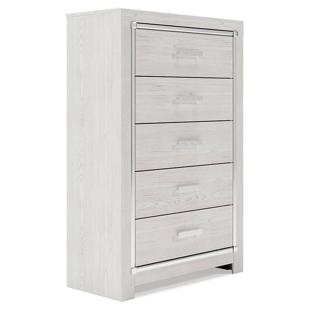 White 5 Drawer Chest R759