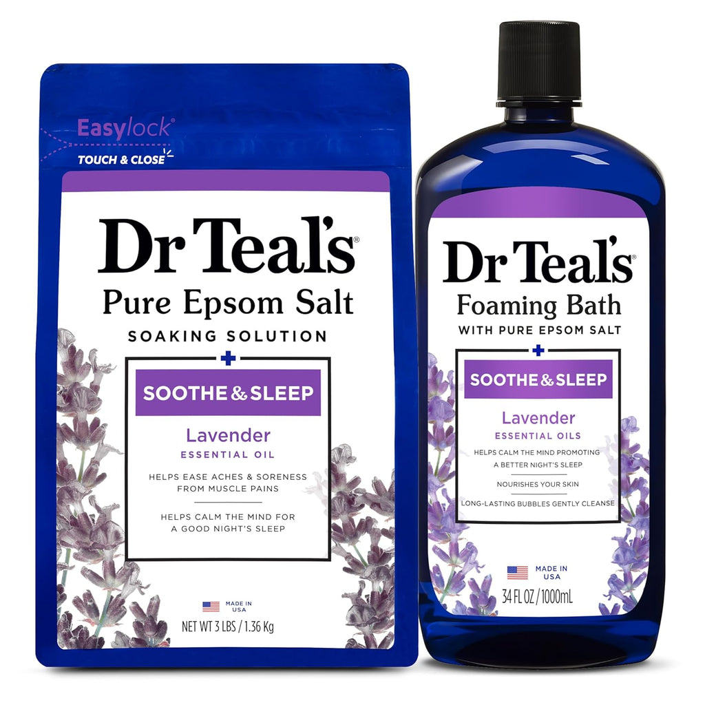Lavender Epsom Salt Soaking Solution and Foaming Bath Combo Pack N738